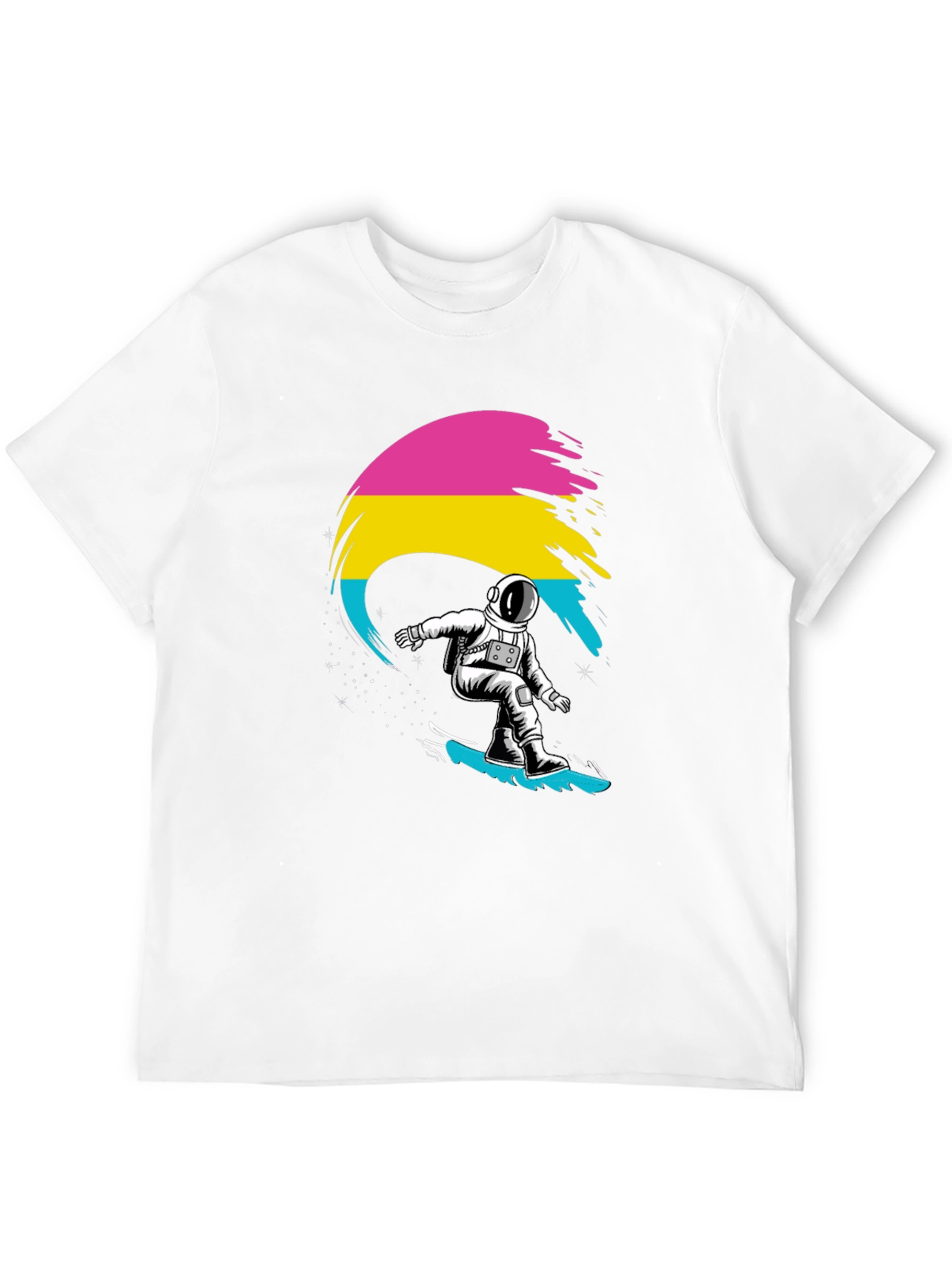 Astronaut Surfing Pansexual Pride T-Shirt