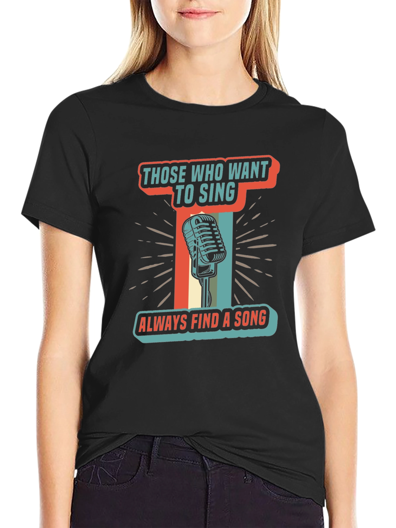 Singers T-Shirt Those Who Want To Sing Retro Microphone
