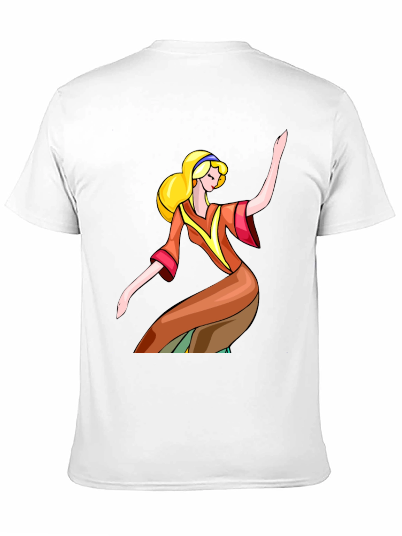 Retro Cartoon Girl Black T-Shirt