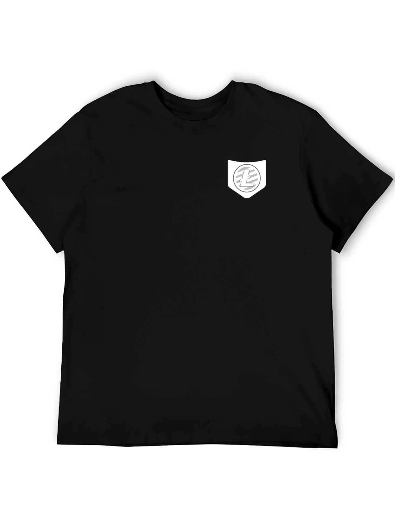 Black Crypto T-Shirt with Pocket Litecoin Logo