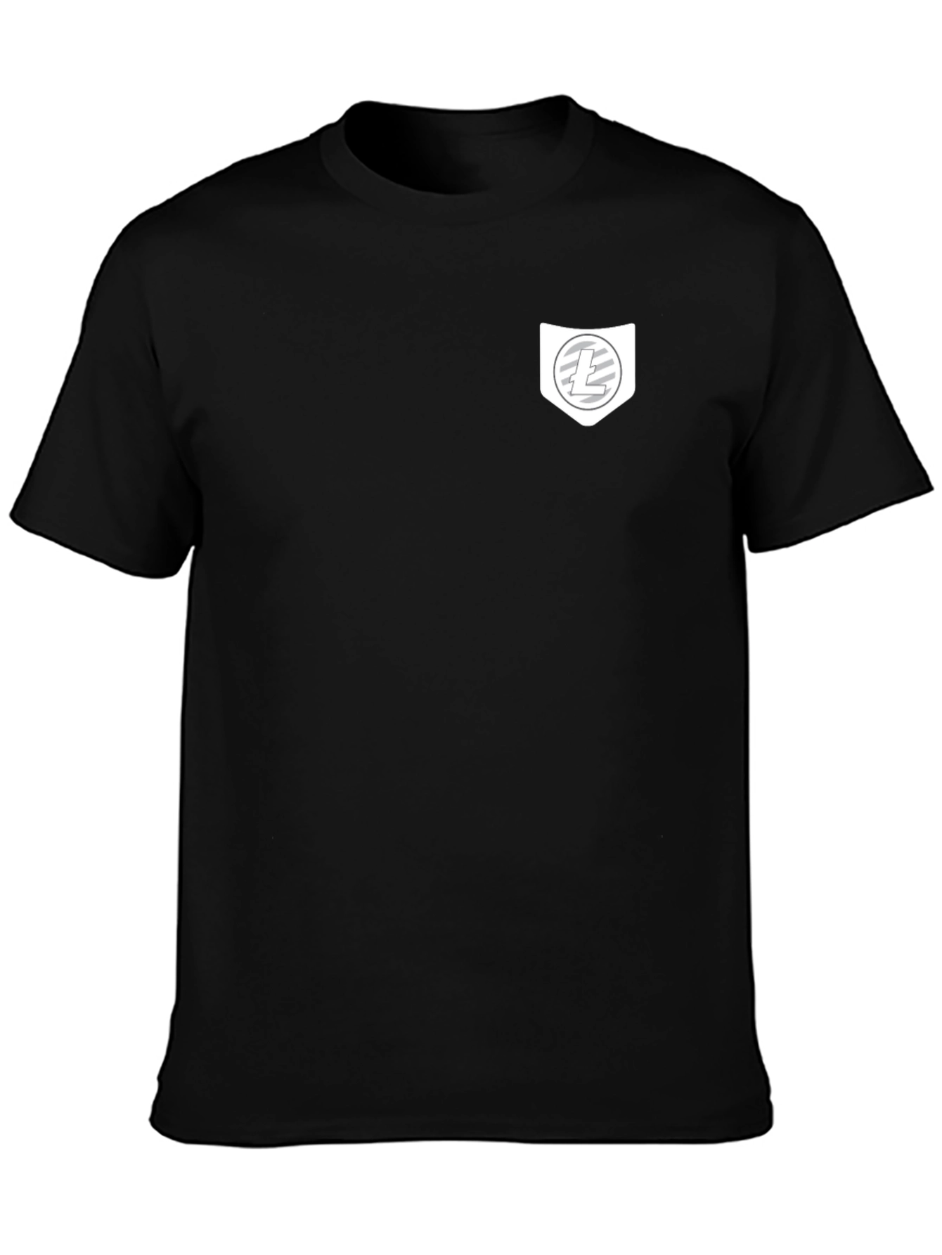 Black Crypto T-Shirt with Pocket Litecoin Logo
