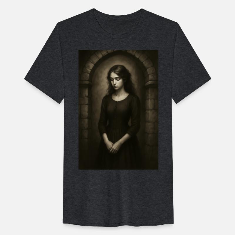 Sepia gothic portrait of a contemplative woman in