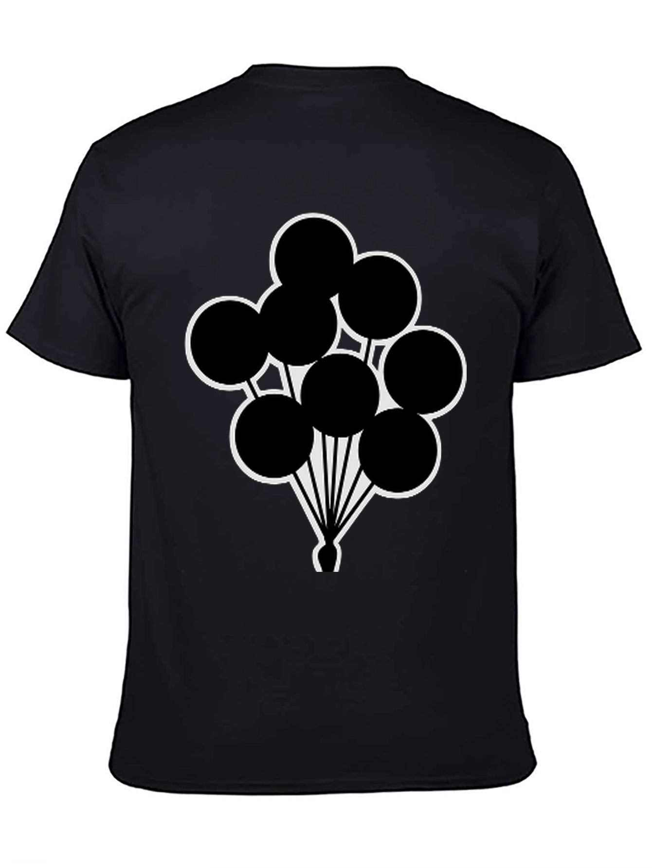 Black T-Shirt with Balloon Graphic