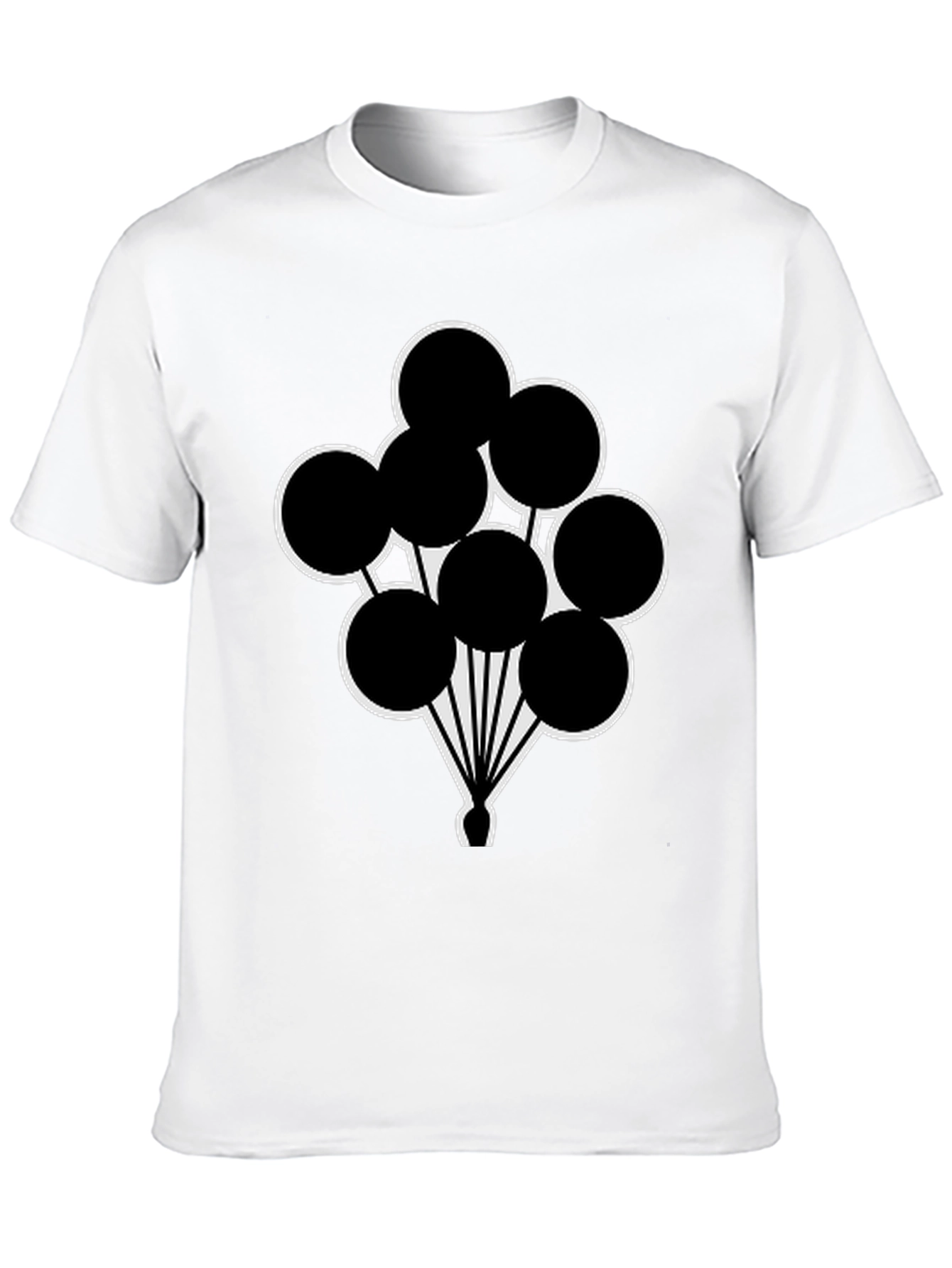 Black T-Shirt with Balloon Graphic