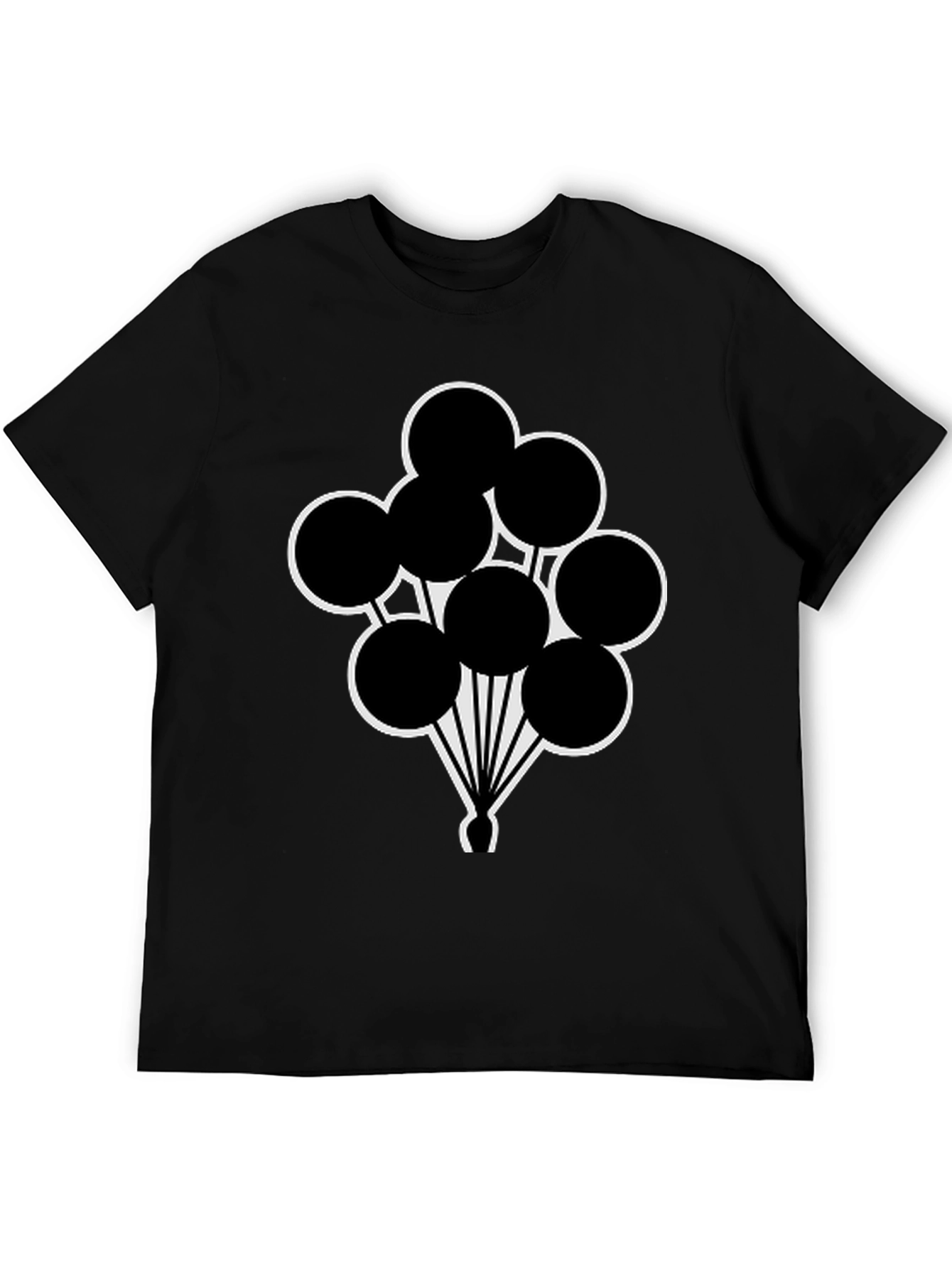 Black T-Shirt with Balloon Graphic