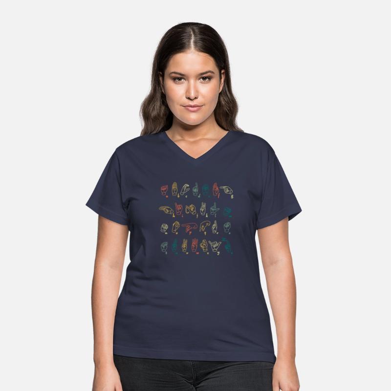 Sign Language Alphabet Letters Retro
