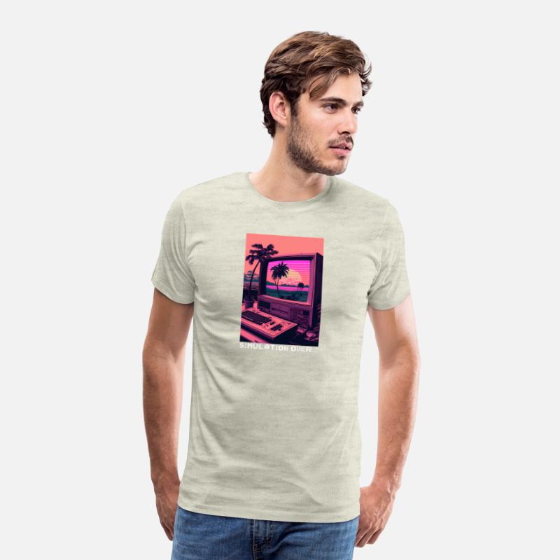 Simulation Over Retro Computer Monitor Vaporwave A