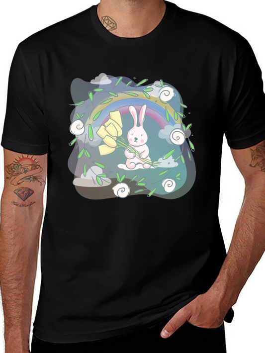 Cute Bunny Rainbow Graphic Tee