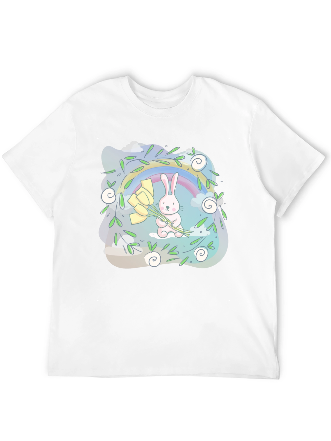 Cute Bunny Rainbow Graphic Tee