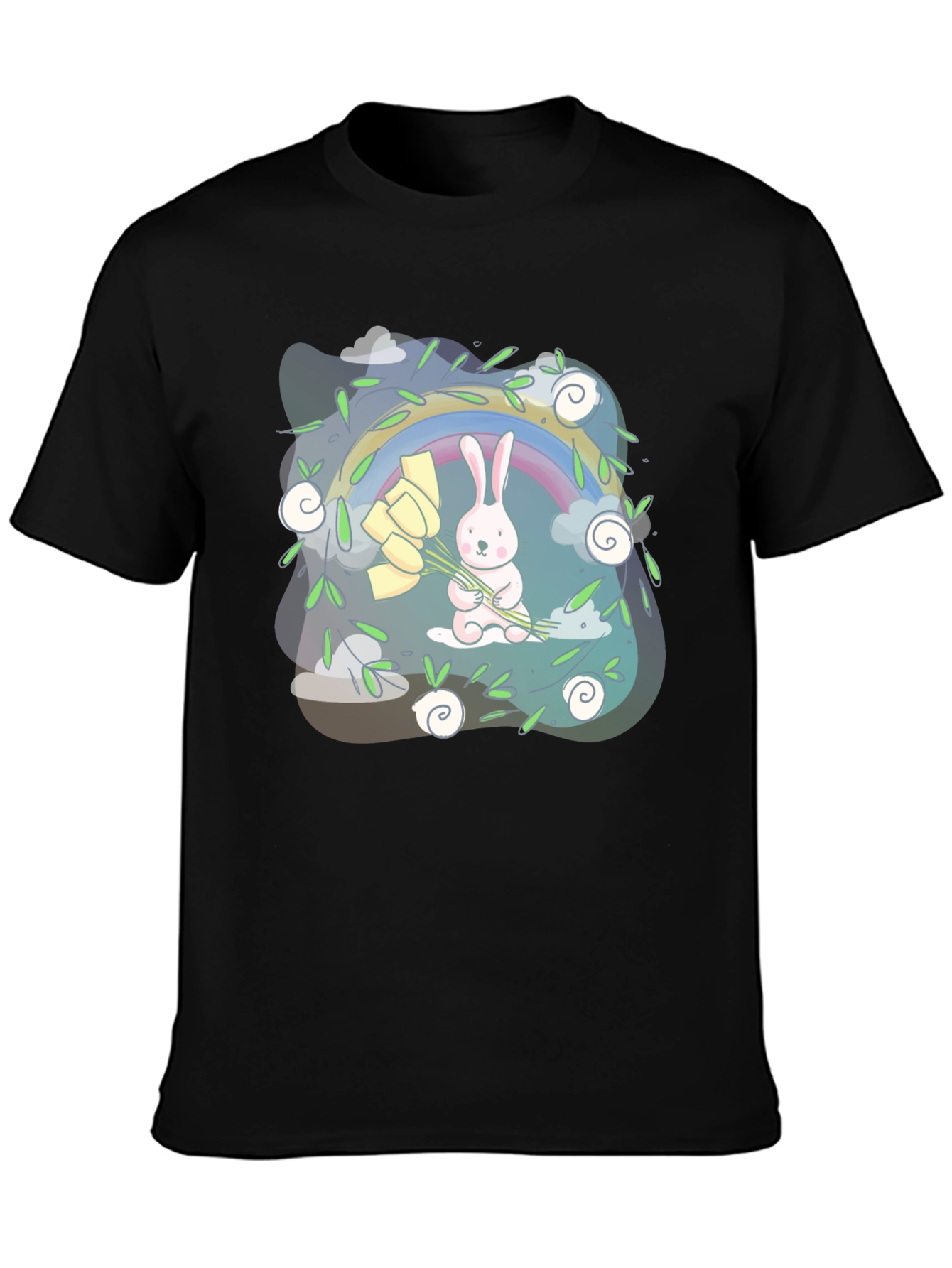 Cute Bunny Rainbow Graphic Tee