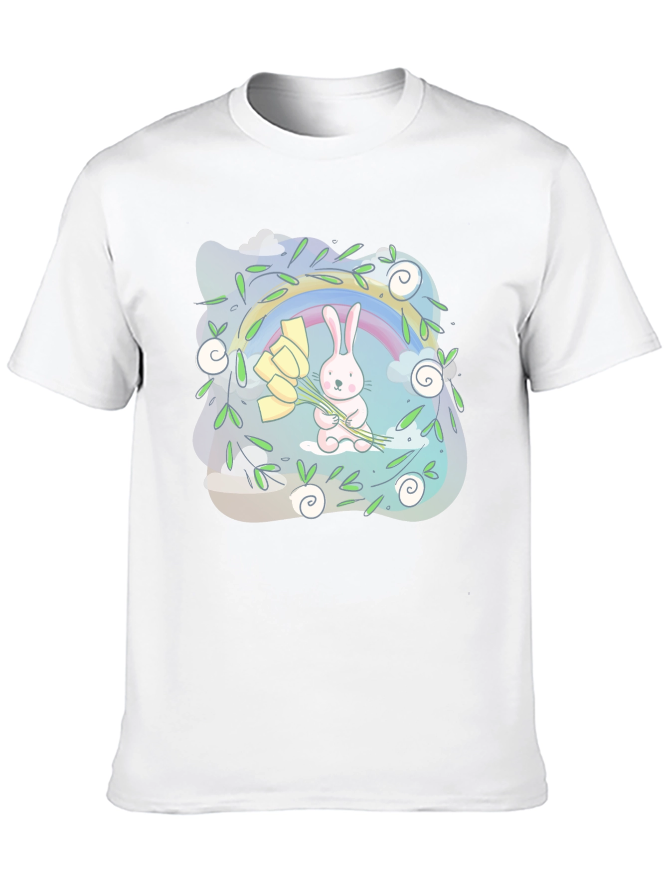 Cute Bunny Rainbow Graphic Tee