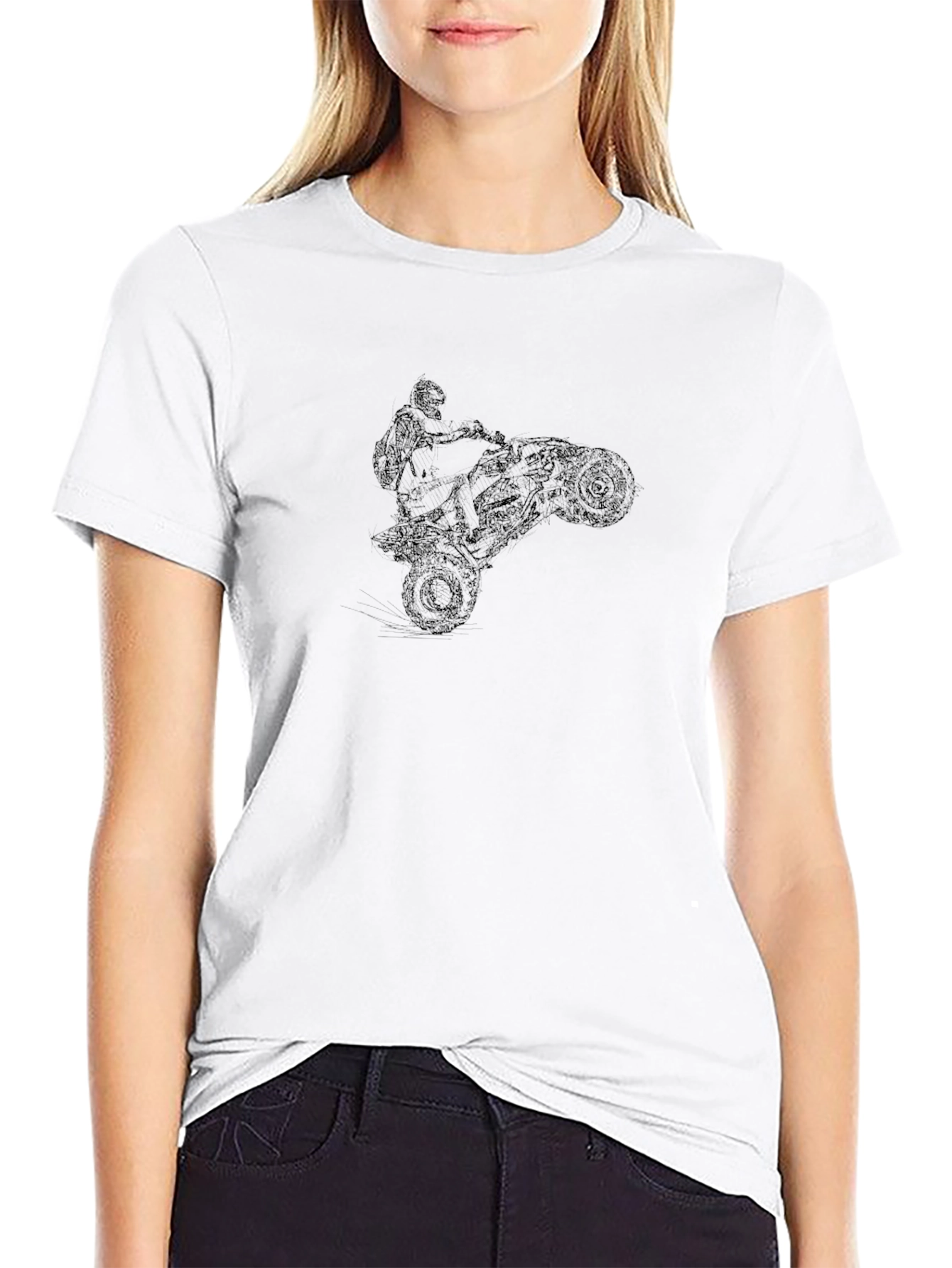 Black ATV Rider Graphic Tee - Cool Adventure Shirt