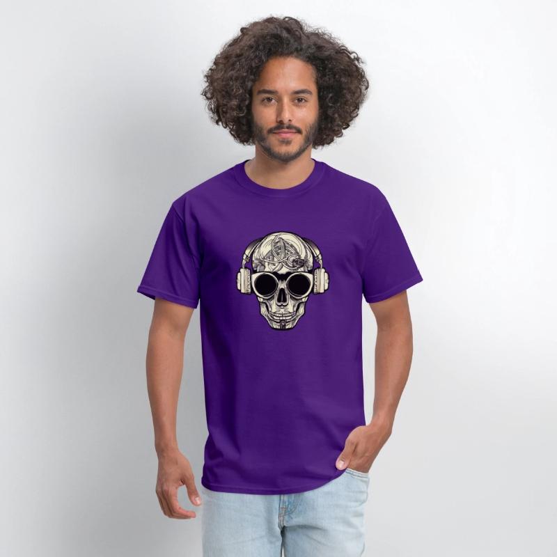 Skull with headphones and cool glasses