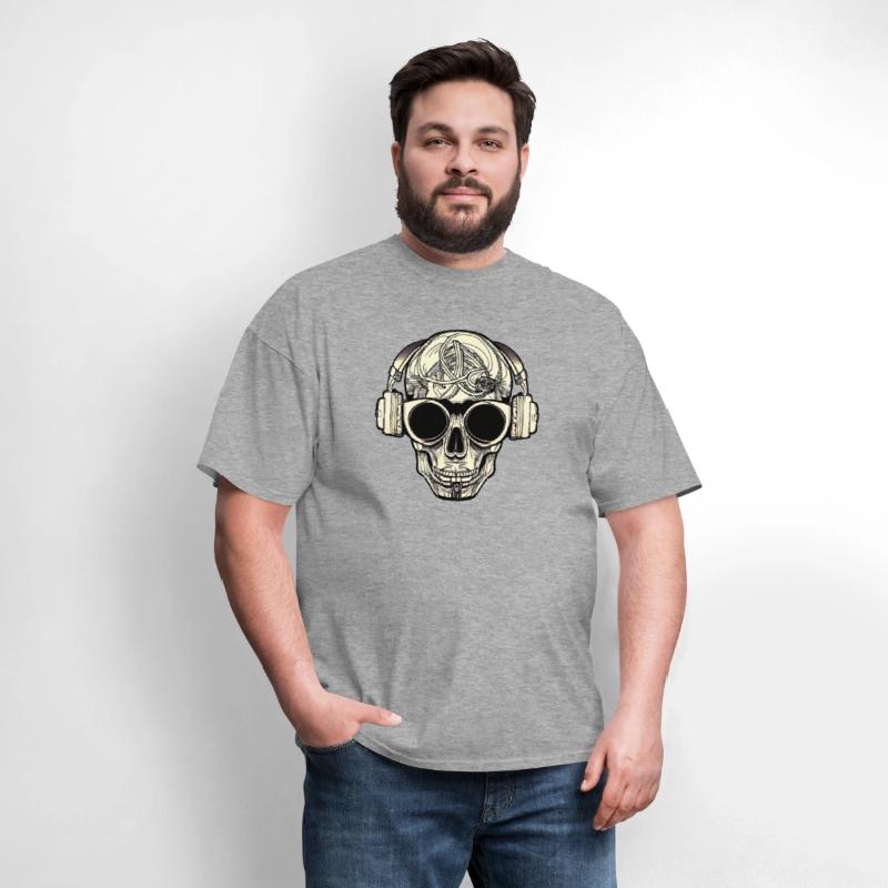 Skull with headphones and cool glasses