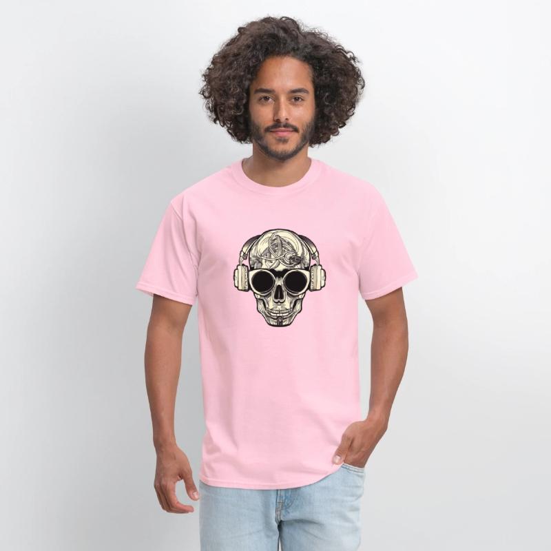 Skull with headphones and cool glasses