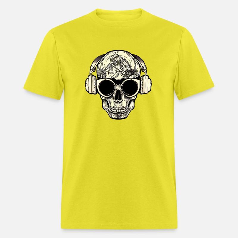 Skull with headphones and cool glasses