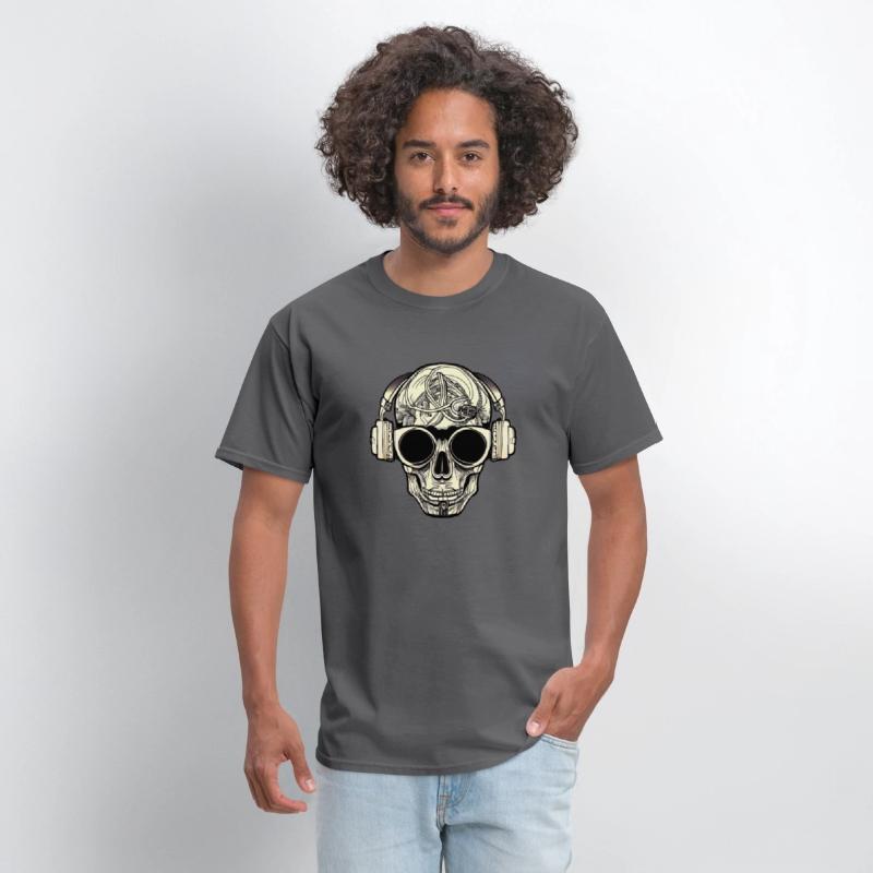 Skull with headphones and cool glasses