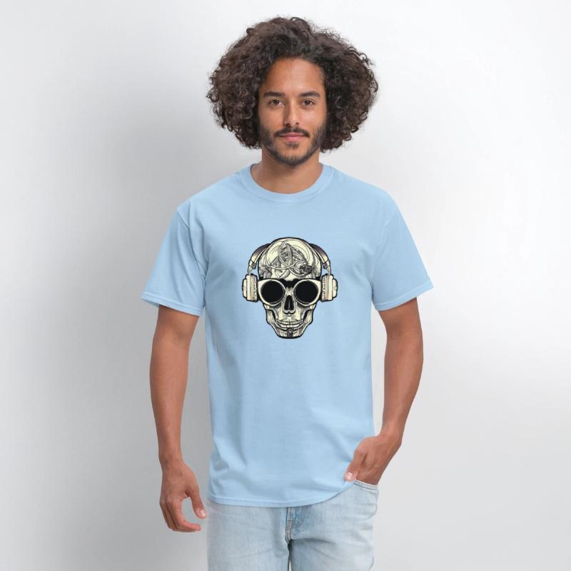 Skull with headphones and cool glasses
