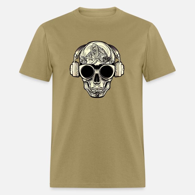 Skull with headphones and cool glasses