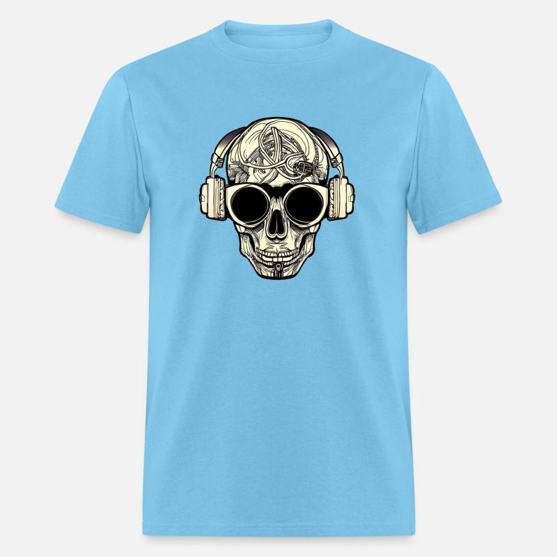 Skull with headphones and cool glasses