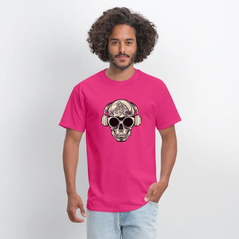 Skull with headphones and cool glasses