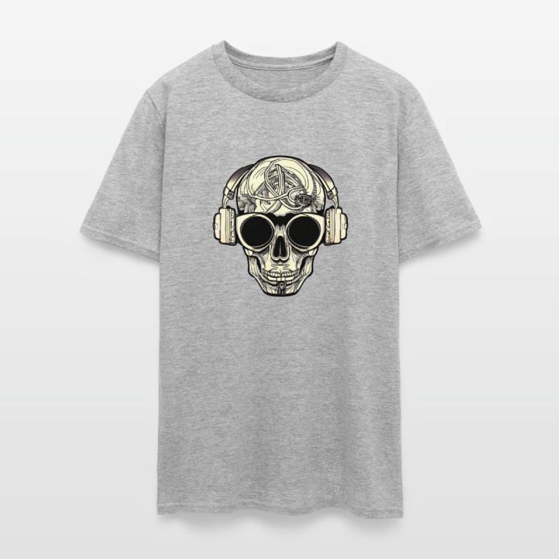 Skull with headphones and cool glasses