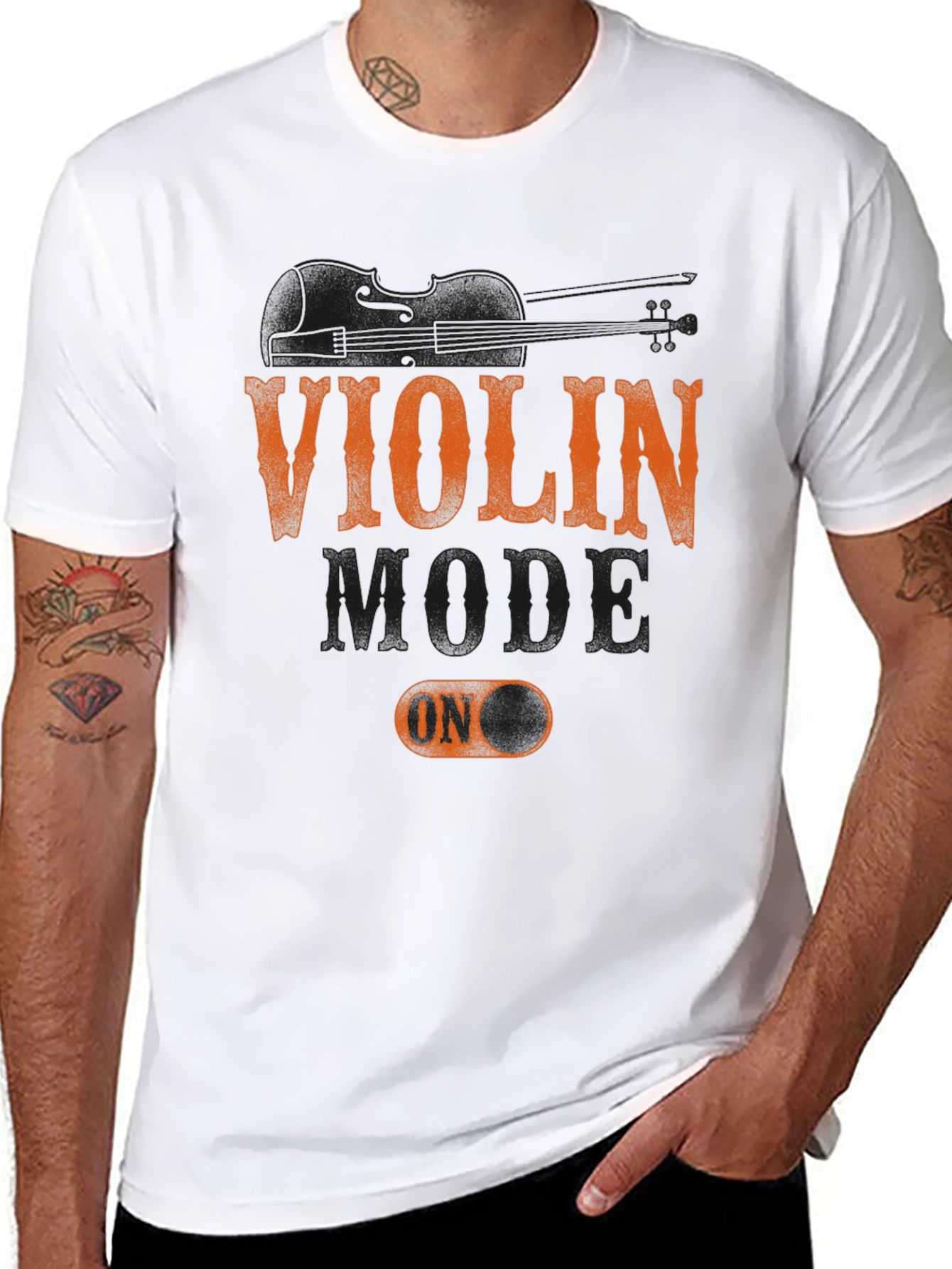 Violin Mode On T-Shirt - Music Lover Tee