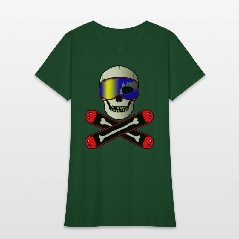 Snowboard Winter Sports Pirate Skull Bones