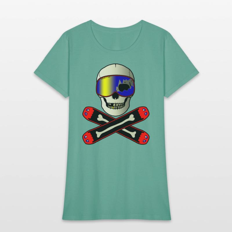 Snowboard Winter Sports Pirate Skull Bones