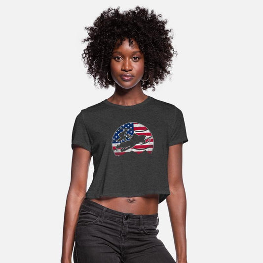 Snowmobile USA American Flag Snocross Winter Sport