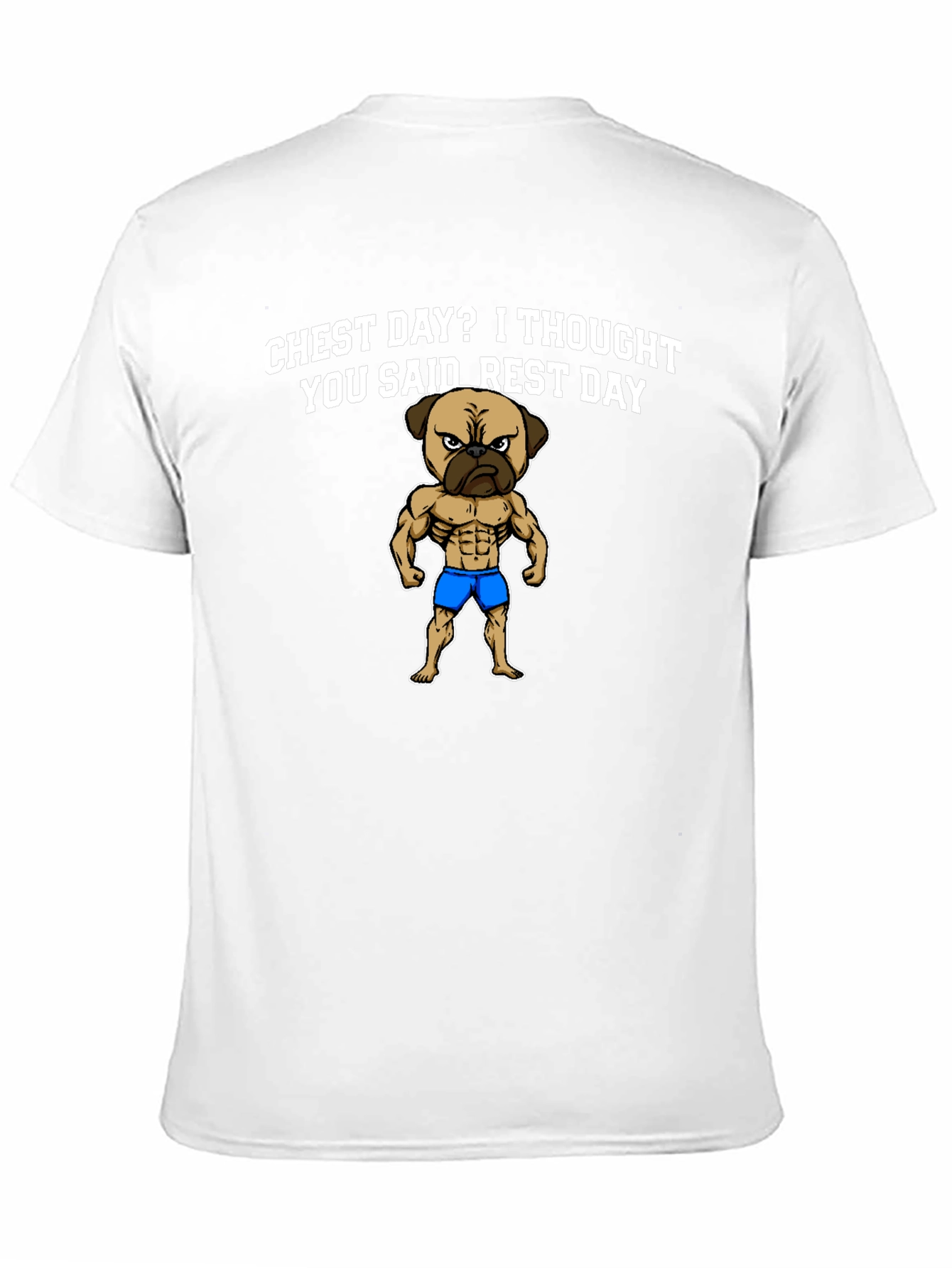 Chest Day Pug Graphic T-Shirt