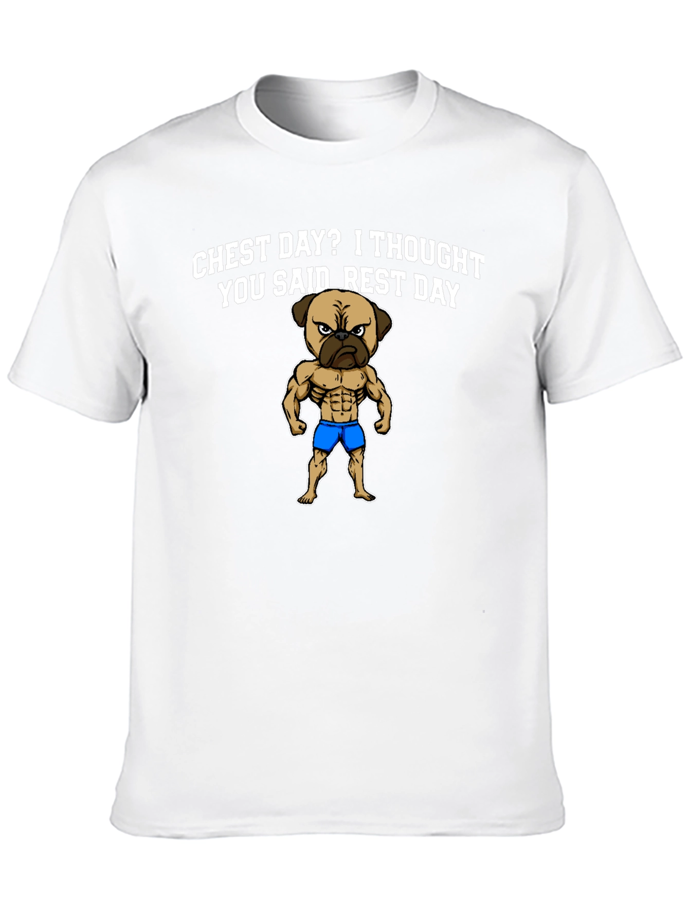 Chest Day Pug Graphic T-Shirt