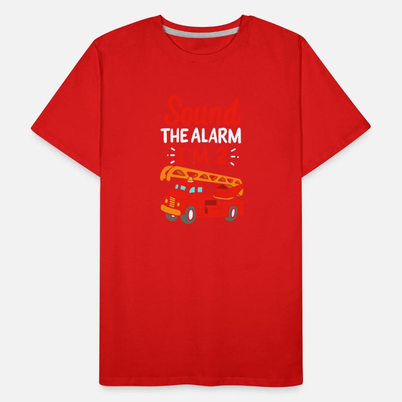 Sound The Alarm I'm 2 Fireman Firetruck Birthday