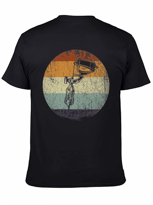 Vintage Spray Paint Gun Graphic Tee - Distressed Look