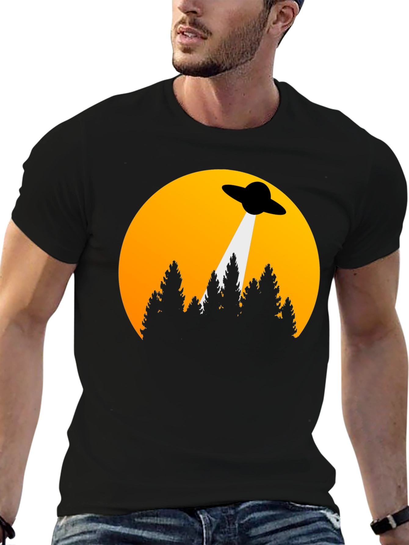 UFO Abduction Graphic Tee - Sci-Fi T-Shirt