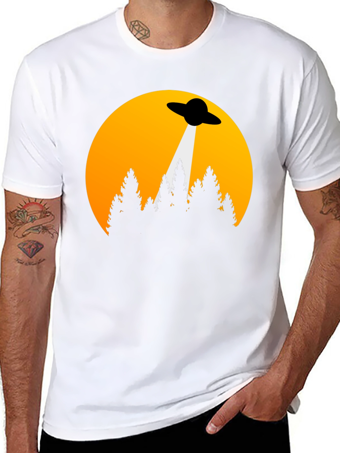 UFO Abduction Graphic Tee - Sci-Fi T-Shirt