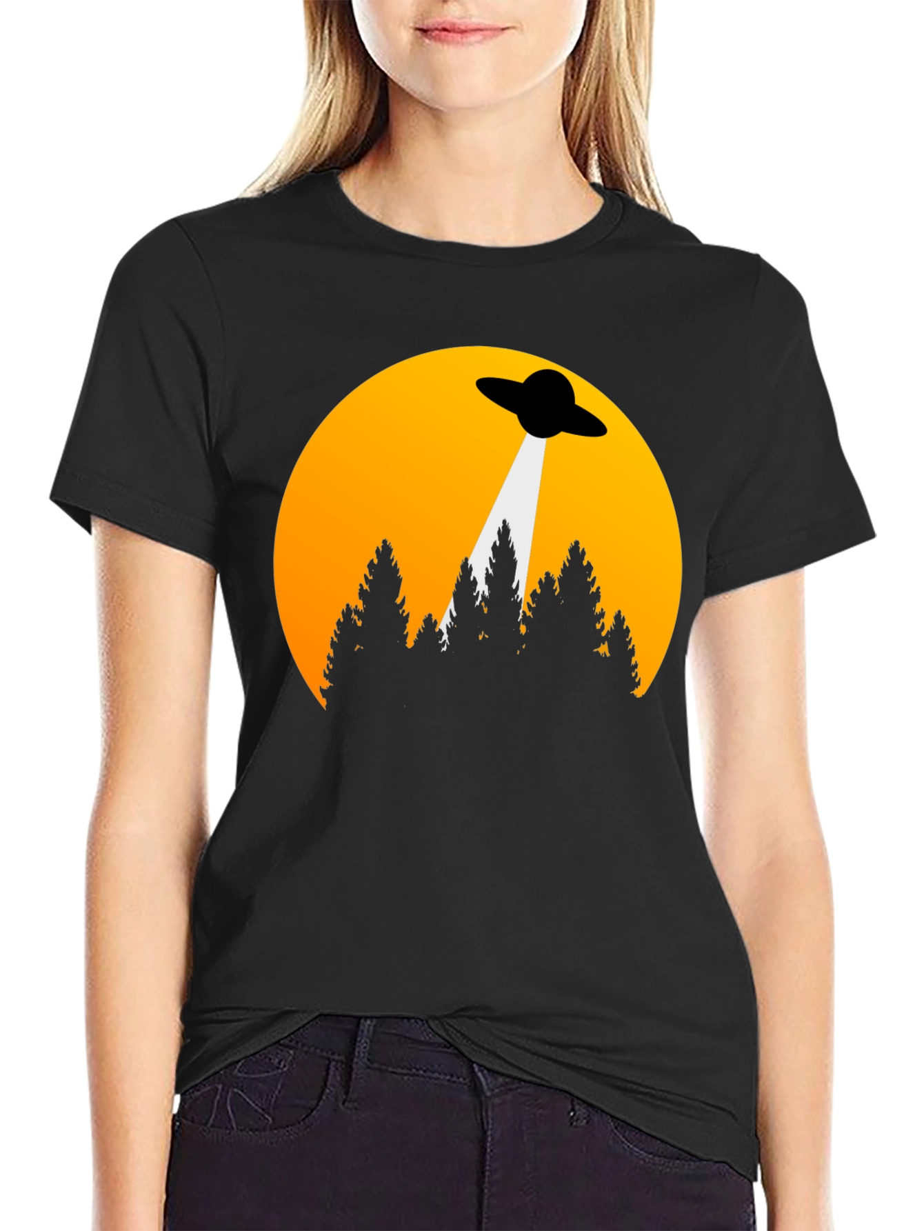 UFO Abduction Graphic Tee - Sci-Fi T-Shirt