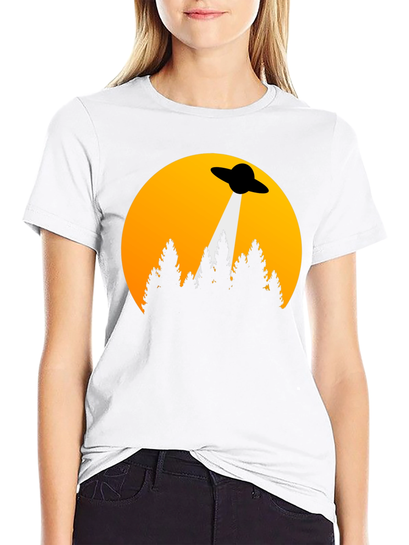 UFO Abduction Graphic Tee - Sci-Fi T-Shirt