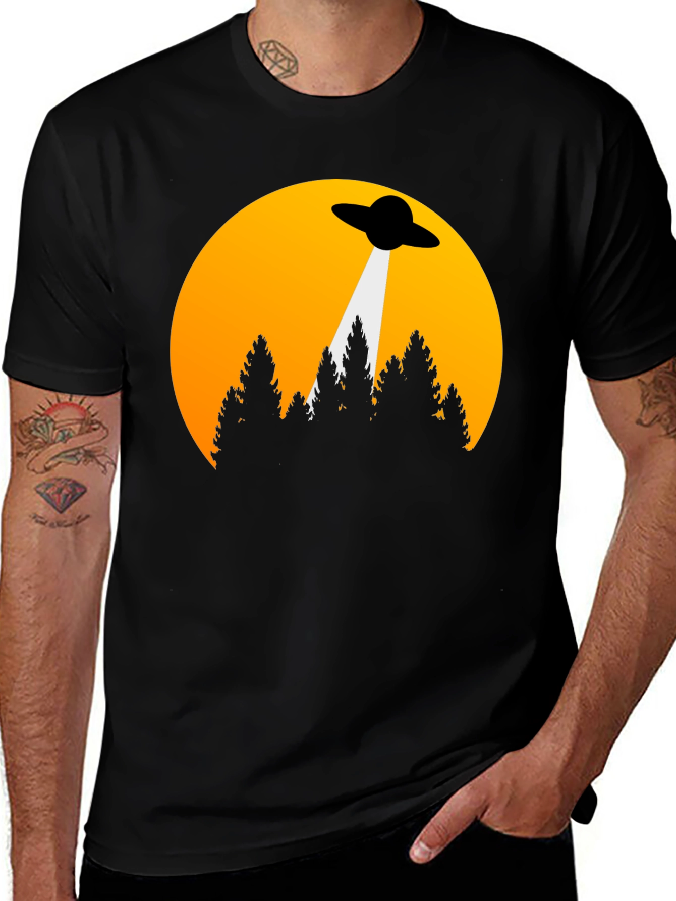 UFO Abduction Graphic Tee - Sci-Fi T-Shirt