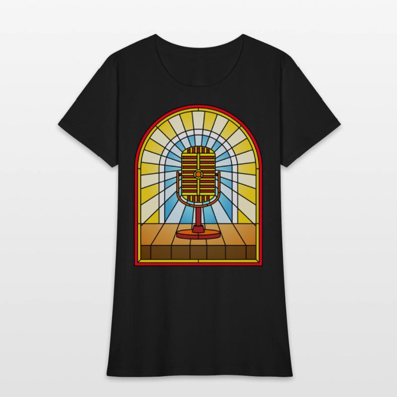 Stained Glass Window Vintage Microphone