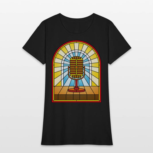 Stained Glass Window Vintage Microphone