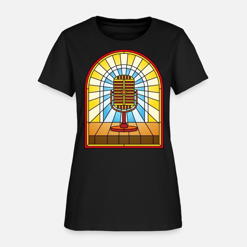Stained Glass Window Vintage Microphone