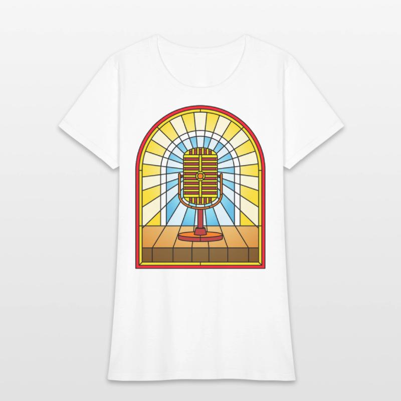 Stained Glass Window Vintage Microphone