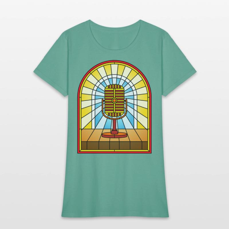 Stained Glass Window Vintage Microphone