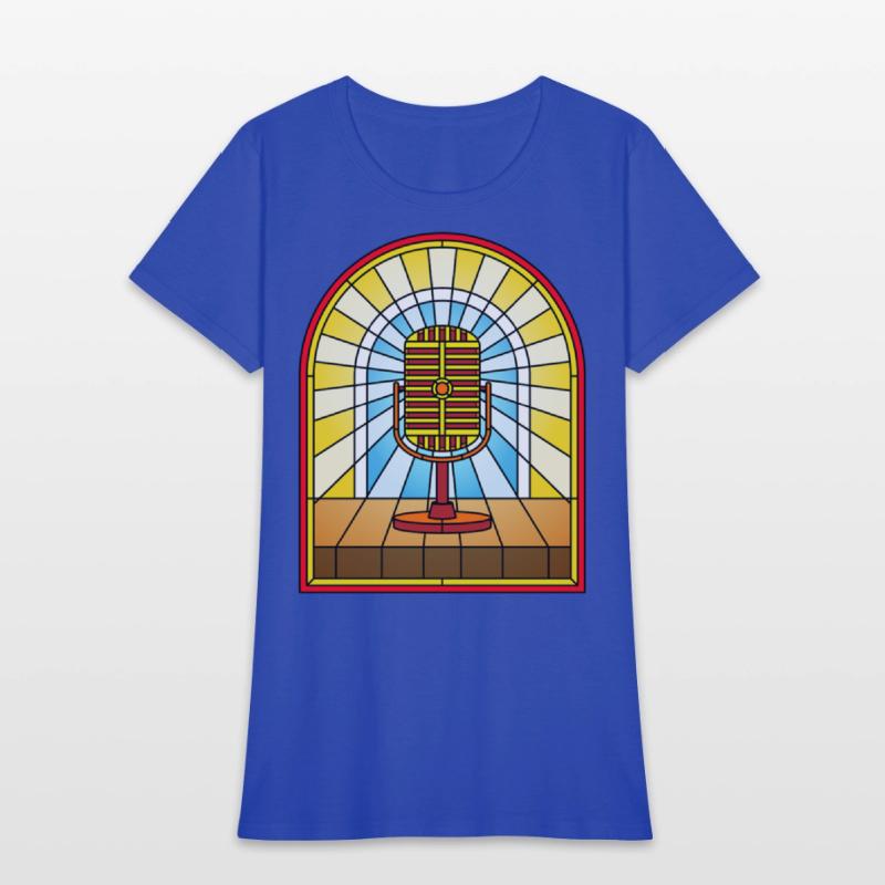 Stained Glass Window Vintage Microphone
