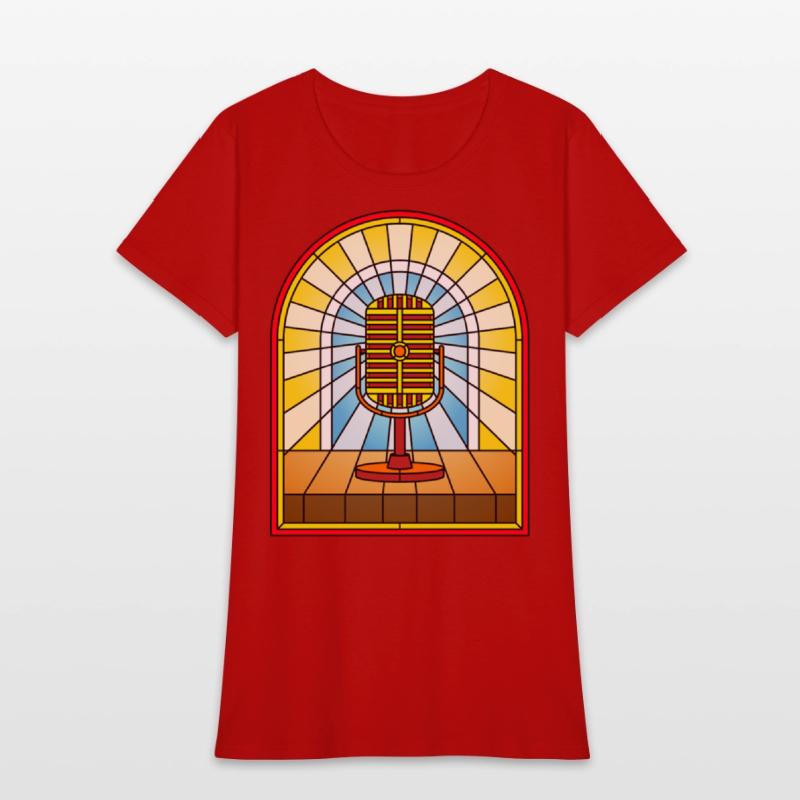 Stained Glass Window Vintage Microphone