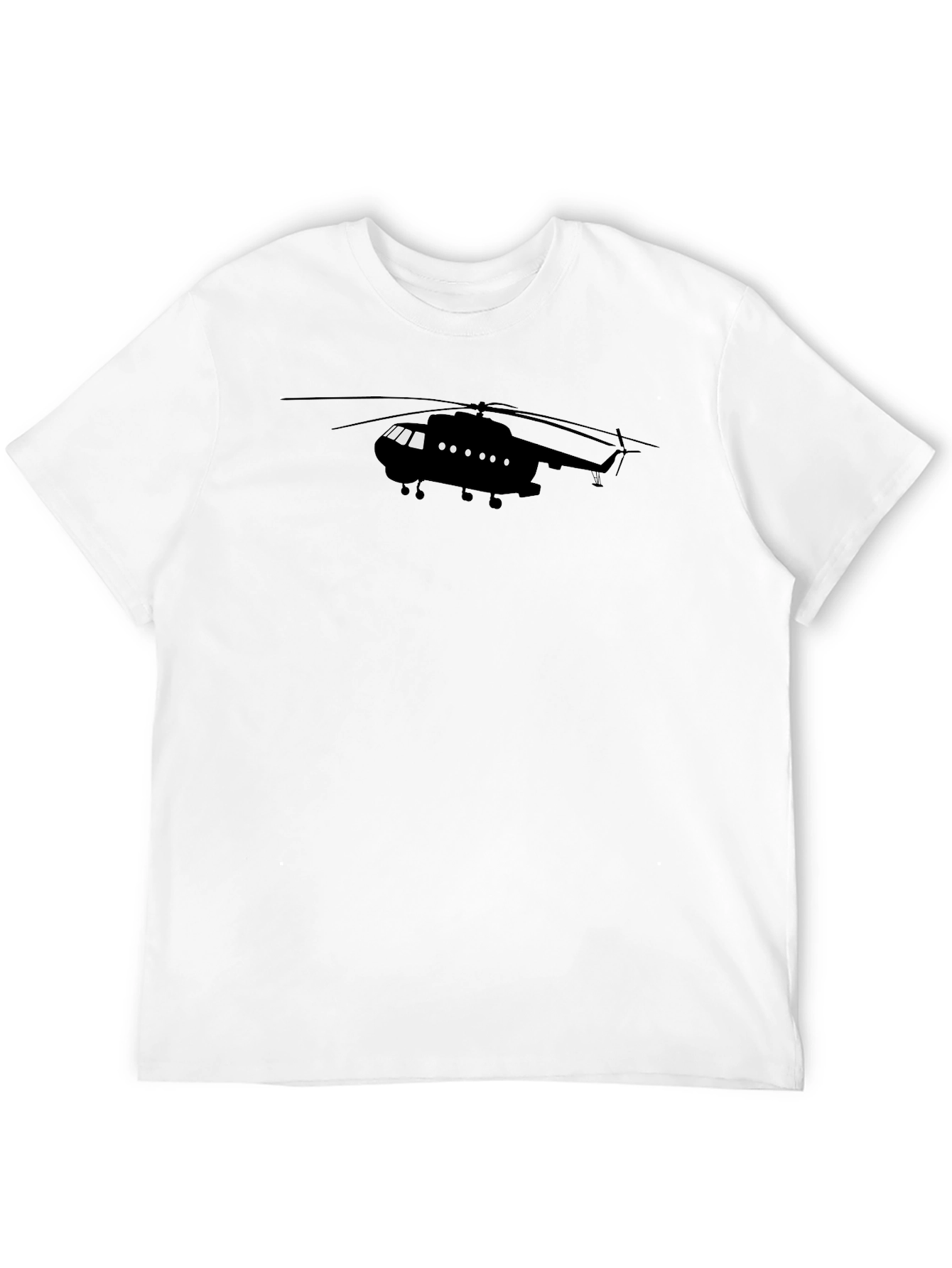 Black Helicopter Graphic Tee - Aviation Style