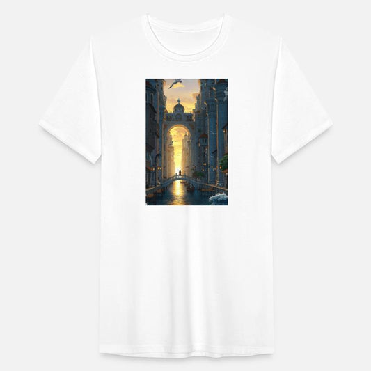 Sunlit Fantasy Cityscape Illustration