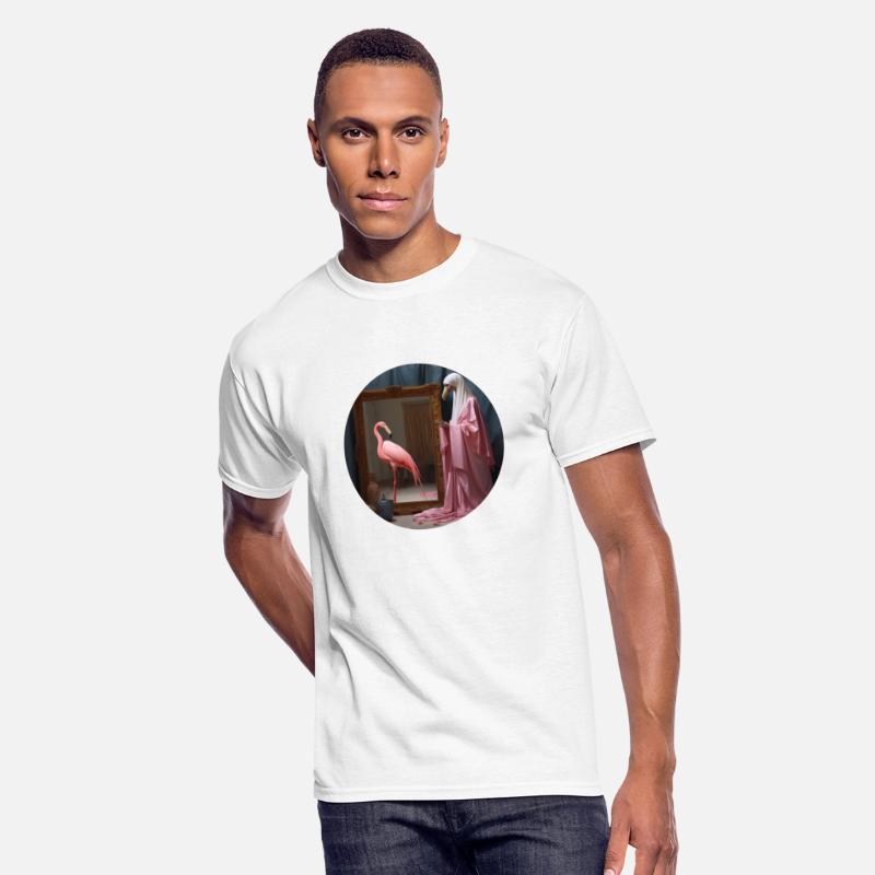 Surrealism Painting - Medieval Woman with Flamingo
