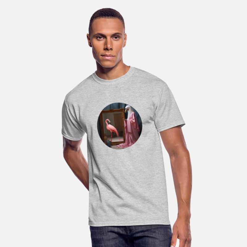 Surrealism Painting - Medieval Woman with Flamingo